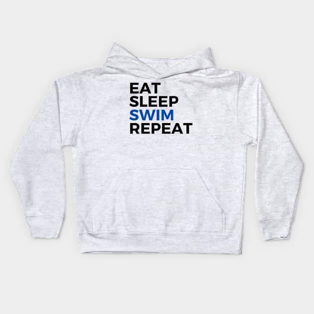 Eat Sleep Swim Kids Hoodie by stickersbyjori